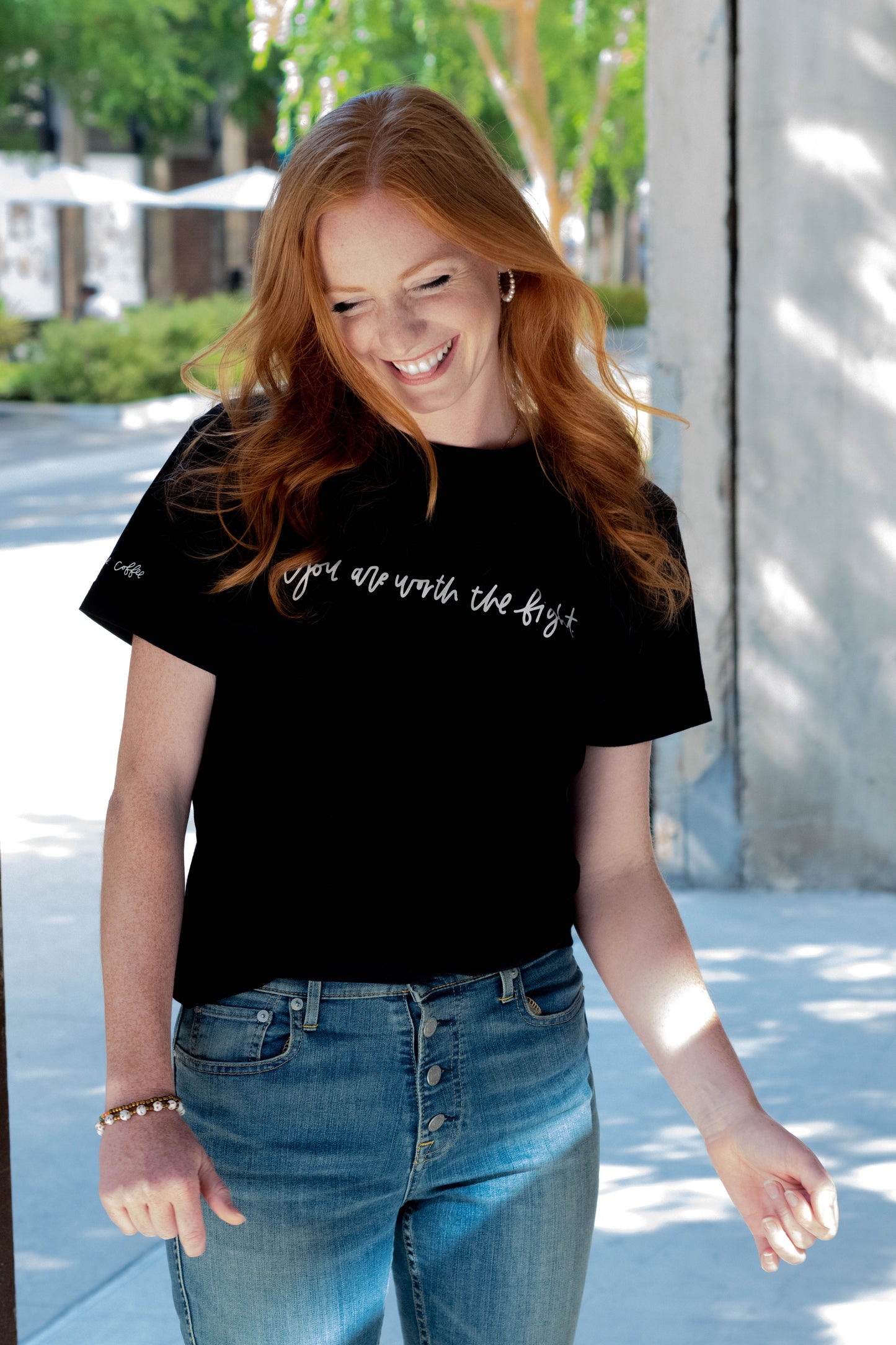 you are worth the fight t-shirt: black