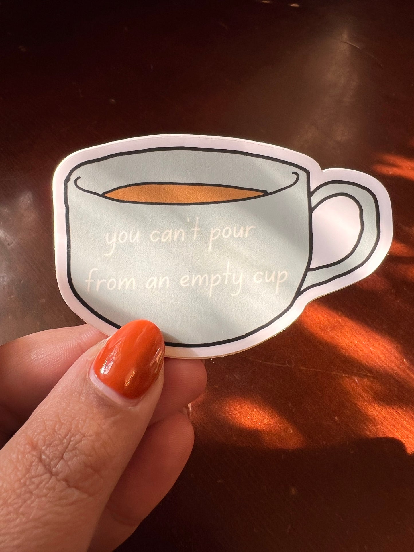 Pour from empty cup sticker